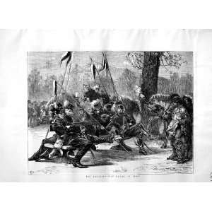  1871 IRREPRESSIBLE UHLAN PARIS FRANCE WAR MEN HORSES