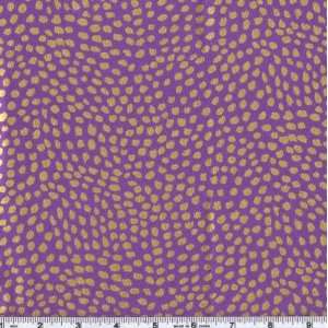  45 Wide Buddha Party Little Gold Dots Lavender Fabric By 