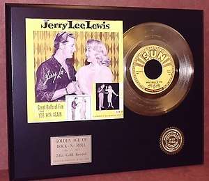 JERRY LEE LEWIS GOLD 45 RECORD LIMITED EDITION DISPLAY  