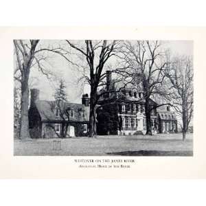  1930 Print Westover Plantation Mansion Estate James River 