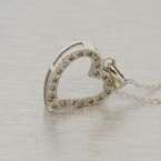 14k White Gold Heart Pendant with Chain  