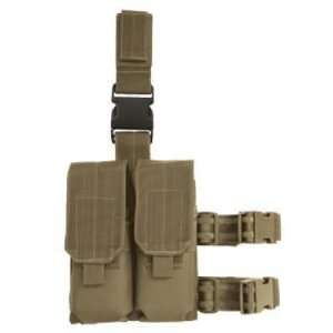  Tactical Drop Leg Platform Attached M4/M16 Double Magazine Pouch Mag 