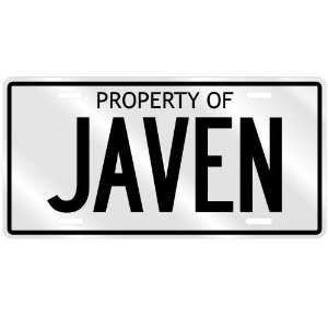  PROPERTY OF JAVEN LICENSE PLATE SING NAME