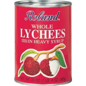 Roland Whole Lychees in Heavy Syrup, 20 Ounce Tins (Pack of 6)  