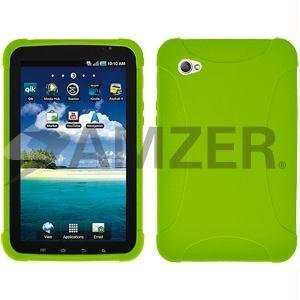 New Amzer Silicone Skin Jelly Case   Green For Samsung GALAXY Tab GT 