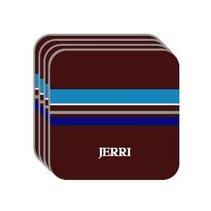Personal Name Gift   JERRI Set of 4 Mini Mousepad Coasters (blue 