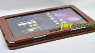 For Samsung Galaxy Tab 10.1 Coffee Brown LEATHER Case Cover GT P7510 