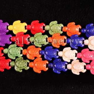 19mm Rainbow Turquoise Tortoise Loose Bead 16 LS0723  