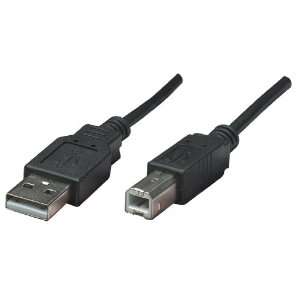  10 ft. USB 2.0 A Male to B Male Cable, Black, Manhattan 