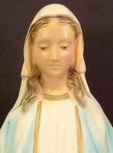Vintage Plaster Statue of Mary 17 Tall  