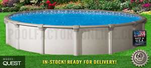   Round Premium Above Ground Swimming Pool Package  9 Wide RESIN Ledge