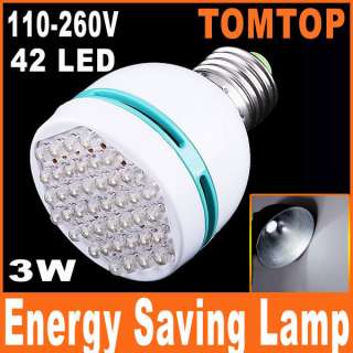 3W 42 LED Light Bulb Screw Head Lamp White E27 Energy Saving Lamp 110V 