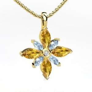  Lodestar Pendant, Round Diamond 14K Yellow Gold Necklace 