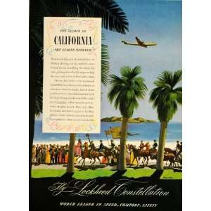  1946 Ad Lockheed Constellation California Beach Parade 