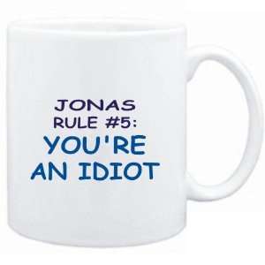  Mug White  Jonas Rule #5 Youre an idiot  Male Names 