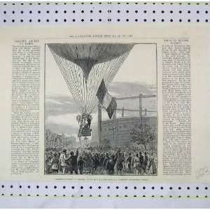  1887 Balloon Ascent Jovis Mallet Villette Gas Works
