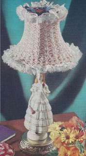 Vintage Crochet PATTERN Lampshade Cover Frilly Small  