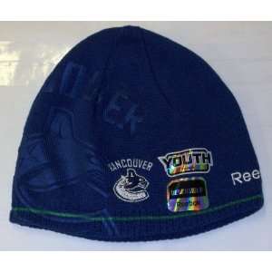 Reebok Vancouver Canucks Youth Center Ice Reversible Knit Hat One Size 