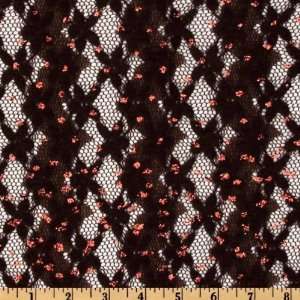   56 Wide Lace Glitter Brown Fabric By The Yard Arts, Crafts & Sewing