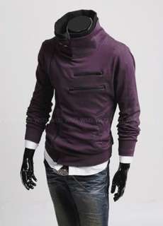   funnel collar zipup hooded sweat jacket hoodie kha asymmetric zip up