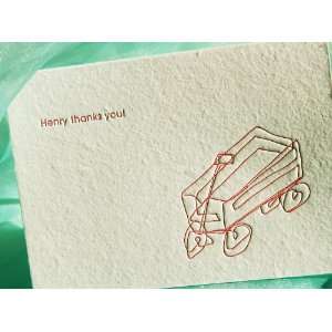   thank you custom letterpress personalized stationeryon handmade paper