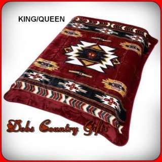   Native American Plush Blanket 79x91 King/Queen 024409955358  