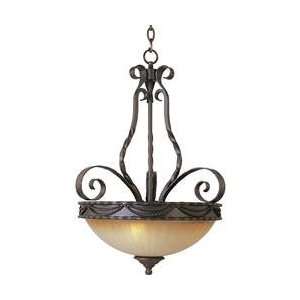   Madre 3 Light Ceiling Pendant in Oil Rubbed Bronze with Karmel glass