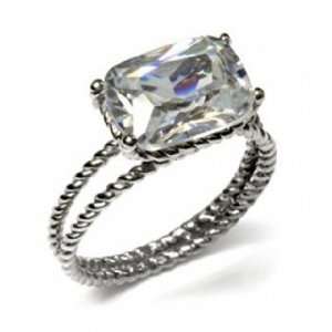  Katerinas Cushion Cut CZ Stainless Steel Ring   8 