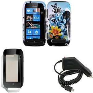   Cover + LCD Screen Protector + Rapid Car Charger for Nokia Lumia 710