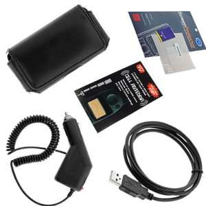  Cable+ Black Universal Horizontal Large Slim Pouch Case + LCD Screen 
