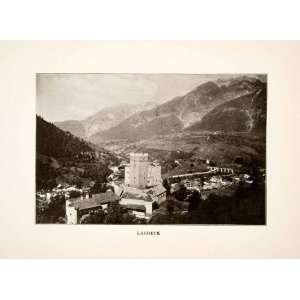  1905 Print Landeck Cityscape Mountain Alps Tyrol Austria 