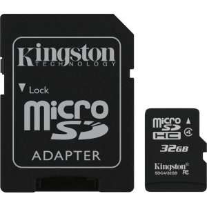  Kingston Technology 32GB MicroSD with adapter SDC4/32GB 