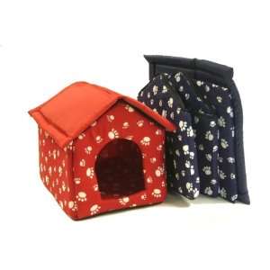  Pet Dog Cat Bed House w/ Paw Print Large   Red Kitchen 