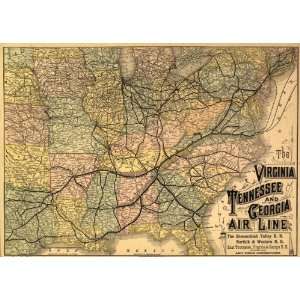  1882 Railroad map of eastern States
