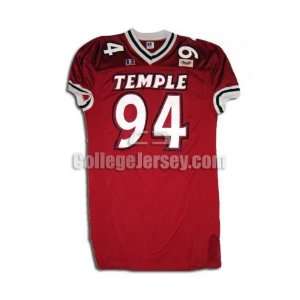  Maroon No. 94 Game Used Temple Russell Football Jersey 