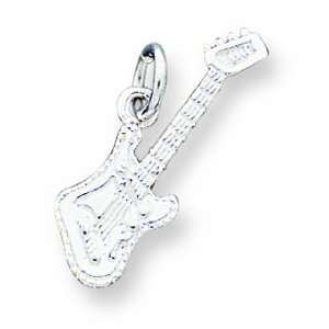  Sterling Silver Electric Guitar Charm Jewelry