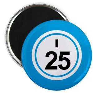  Bingo Ball I25 TWENTY FIVE Blue 2.25 inch Fridge Magnet 