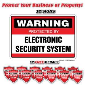  SECURITY SYSTEM SIGN ~12 Signs & 12 Free Decals~ alarm 