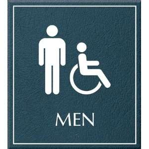  Men Bathroom Sign, Men/Handicapped, 8.625 x 7.75 Office 