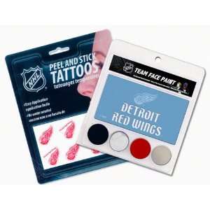    Detroit Red Wings Face Paint and Tattoo Pack