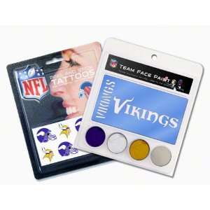    Minnesota Vikings Face Paint and Tattoo Pack