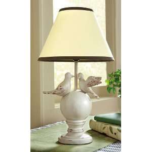  Ivory Sculpted Lovebirds Springtime Table Lamp by Winston 