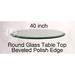 Glass Table Top 40 Round, 1/2 Thick, Beveled Edge, Annealed Glass 