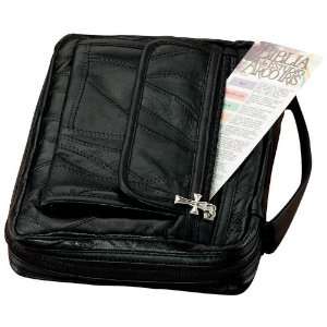  NEW Black Genuine Leather Bible Cover Book Cover Case 