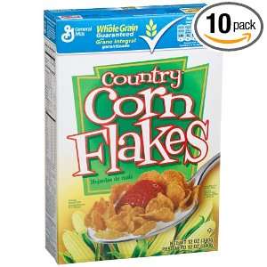 Country Corn Flakes Cereal, 12 Ounce Boxes (Pack of 10)