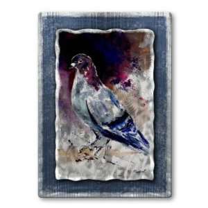    All My Walls POL00209 Blue Pigeon Metal Hanging Art