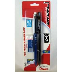  Pentel The Write Pack Pen, Mechanical Pencil & Eraser Set 