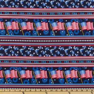   Patriotic Stripe Blue Fabric By The Yard Arts, Crafts & Sewing