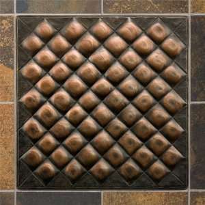  8 Solid Copper Wall Tile with Diagonal Design   Dark 