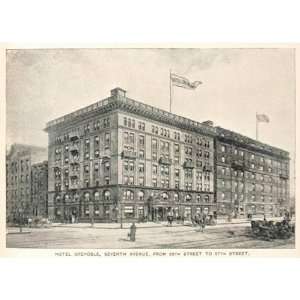  1893 Print Hotel Grenoble Seventh Avenue New York City 